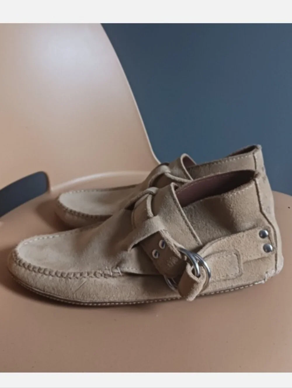 QUODDY x Kelly Killoren Bensimon Ring Boots, Moccasin Suede Buckle Loafers 10